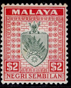 MALAYSIA - Negri Sembilan GV SG38, $2 green & scarlet, M MINT. Cat £60.