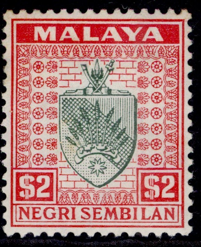 MALAYSIA - Negri Sembilan GV SG38, $2 green & scarlet, M MINT. Cat £60.