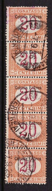 Eritrea, Scott J3 Used Strip of 5