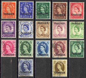 Great Britain Morocco Sc# 559-575 Used 1952-1954 overprint Queen Elizabeth II