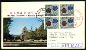 1965 National Suffrage Block - Japan Stamp Bureau Cachet