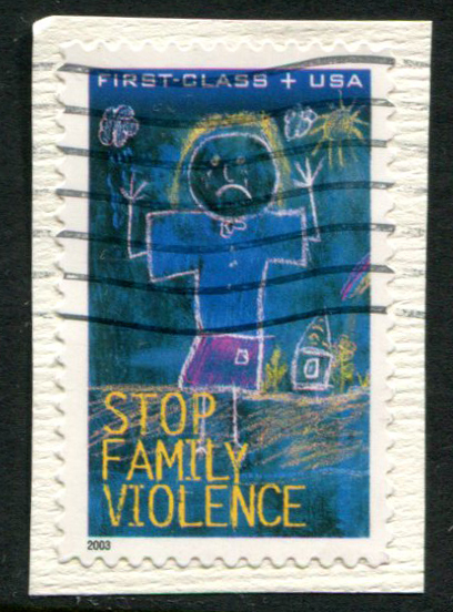 B3 US (37+8c) Domestic Violence SA, used on paper | United States, Semi ...