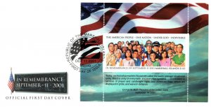 MARSHALL ISLANDS IN REMEMBERANCE OF SEPTEMBER 11 2001 - $1 ON FDC (NOT COMMON)