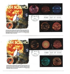 5598-07 Sun Science on two, Panda Cachets FDCs