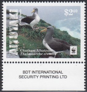 Aitutaki 2016 MNH Sc #651 $2.40 Chatham Albatross WWF margin copy