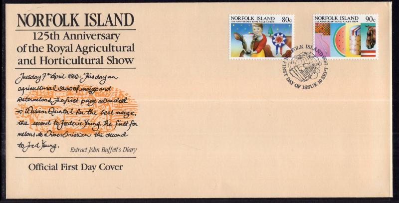 Norfolk Island 371-372 Agricultural Show U/A FDC