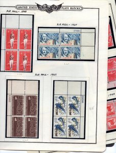 US  Misc. Air Mail Plate Blocks MNH CV $16+