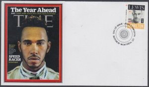 CANADA # 2997.8 - FORMULA 1 LEWIS HAMILTON  POSTAGE STAMP on SUPERB ENVELOPE #8