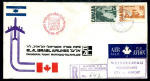 Israel Cover Inaguration Flight Monreal-Tel-Aviv 1971. x14052