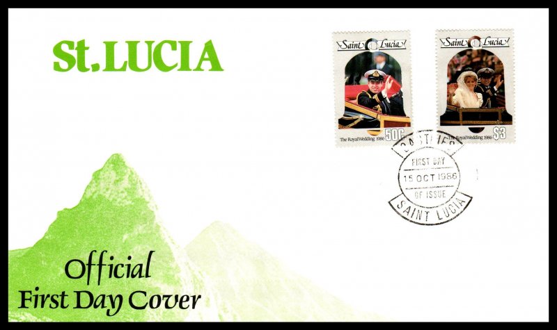 St Lucia 846-849 Royal Wedding Set of Two U/A FDC