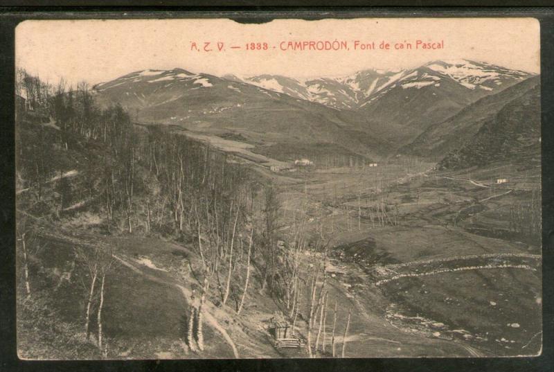 Spain 1914 Camprodon Font de Can Pascal Mountain Used View Post Card # 1454-070