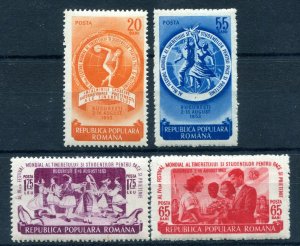 ROMANIA 1953 4th WORLD YOUTH FESTIVAL SCOTT 937-940 PERFECT MNH