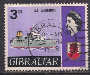 Gibraltar 1967 QE2 3d SS Canberra used SG 204 ( L299)