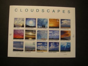 Scott 3878, 37c Cloudscapes, hinged Sheet of 15, Nice