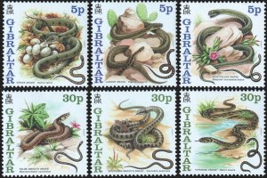 Gibraltar #864-869  MNH - Snakes partial set (2001)