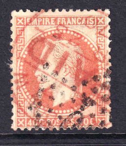 FRANCE 30 DOT + RED PAID CANCELS SOUND $$$$$$$