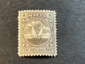 MALTA # 15-MINT/HINGED----BLACK/BROWN----1899