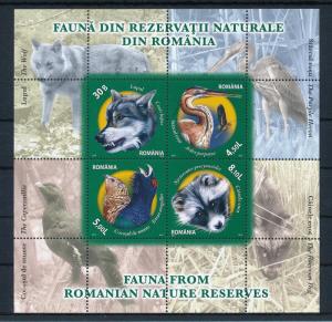 [33299] Romania 2011 Wildlife Birds Wolf Raccoon dog MNH Sheet