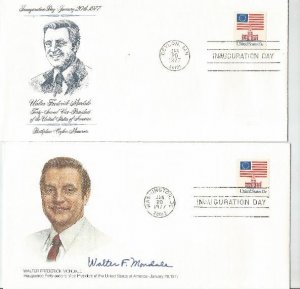 Walter Mondale inaugural covers Nobel Number vWFM9-10