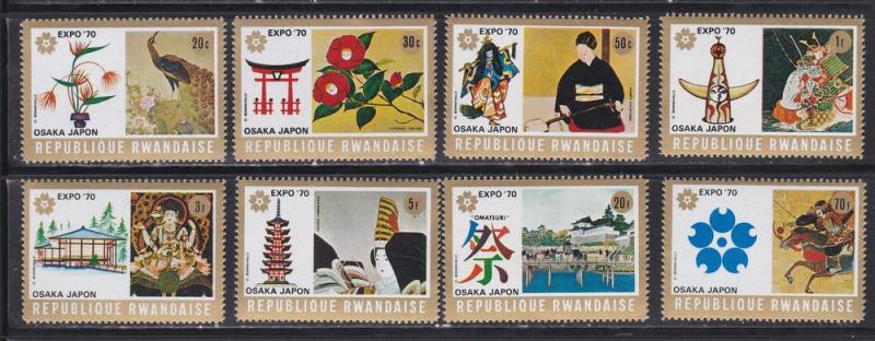 Rwanda #  351-358, Expo '70, Paintings, NH, 1/3 Cat.