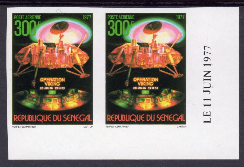 Senegal 1977 Sc#C144 Viking space mission to Mars PAIR  IMPERFORATED MNH