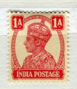 INDIA; 1938 early GVI Portrait issue Mint hinged 1a. value