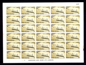 HERM: 1969 2/- COMPLETE UNMOUNTED MINT IMPERFORATE SHEET OF 30