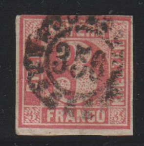 Bavaria, 3kr Numeral Imperf (SC# 10) Used