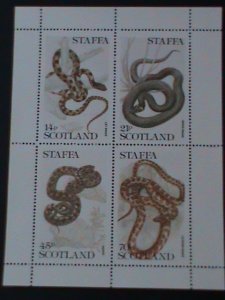 ​STAFFA-SCOTLAND-LOVELY SNAKES-MNH-S/S VF WE SHIP TO WORLDWIDE AND COMBINE