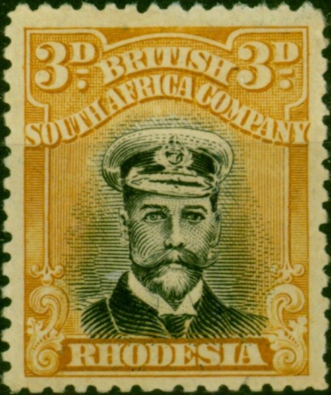 Rhodesia 1918 3d Black & Ochre SG260 Fine & Fresh MM
