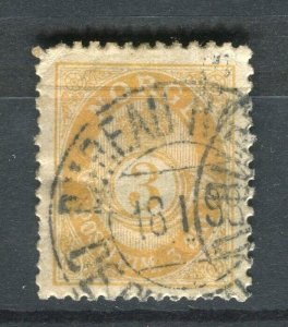 NORWAY; 1890s early classic 'ore' type used Shade of 3ore. + fair Postmark