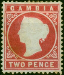 Gambia 1880 2d Rose SG13a Wmk Sideways Good MM (2)