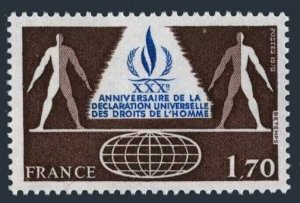 France 1623 two stamps,MNH.Mi 2132. Declaration of Human Rights,30th Ann.1978.