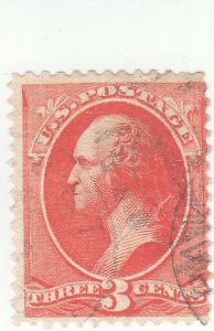 Scott # 214 - 3c Vermillion - Washington -  Used - SCV - $60.00 