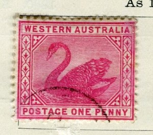 WESTERN AUSTRALIA; 1899 classic Swan type fine used 1d. value