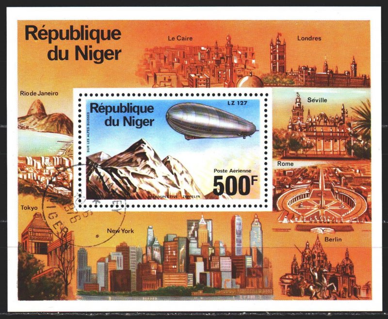 Niger. 1976. bl 14. Zepellins. USED.