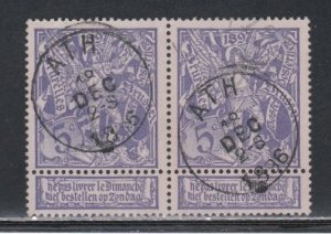 Belgium # 79, St. Michael & Satan,  Used Pair, 1/3 Cat..