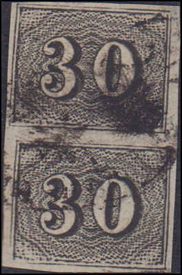 Brazil #23, Incomplete Set, Pair, 1850, Used