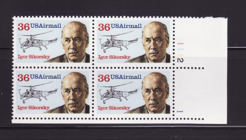 United States C119 Plate Block Set MNH Igor Sikorsky (B)