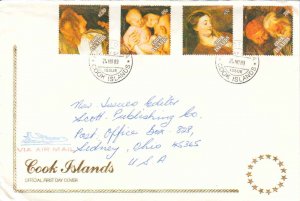 Cook Islands Scott 1024-1029 Ink address small crease at bottom left.