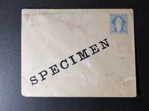 Unknown Year Virgin Islands Postal Stationery Envelope Specimen Blue