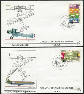 Turkey 2403-2404 FDC.Michel 2808-2809. EUROPE CEPT-1988.Telecommunications.