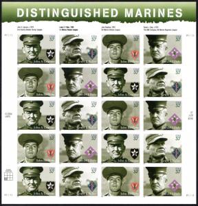 2005 37c Distinguished Marines, Sheet of 20 Scott 3961-64 Mint F/VF NH