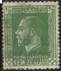 New Zealand 144 (used) ½p George V, yel grn (1915)