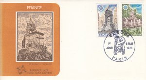 France 1978 FDC Sc #1609-#1610 Fountains EUROPA
