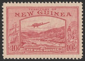 NEW GUINEA 1939 Bulolo Airmail 10/- pink. MNH **. Key stamp.
