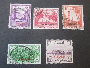 Pakistan 1954 Sc O44,46-7,49,51 FU