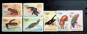 CUBA Sc 1479-85 NH ISSUE OF 1969 - ANIMALS - BIRDS