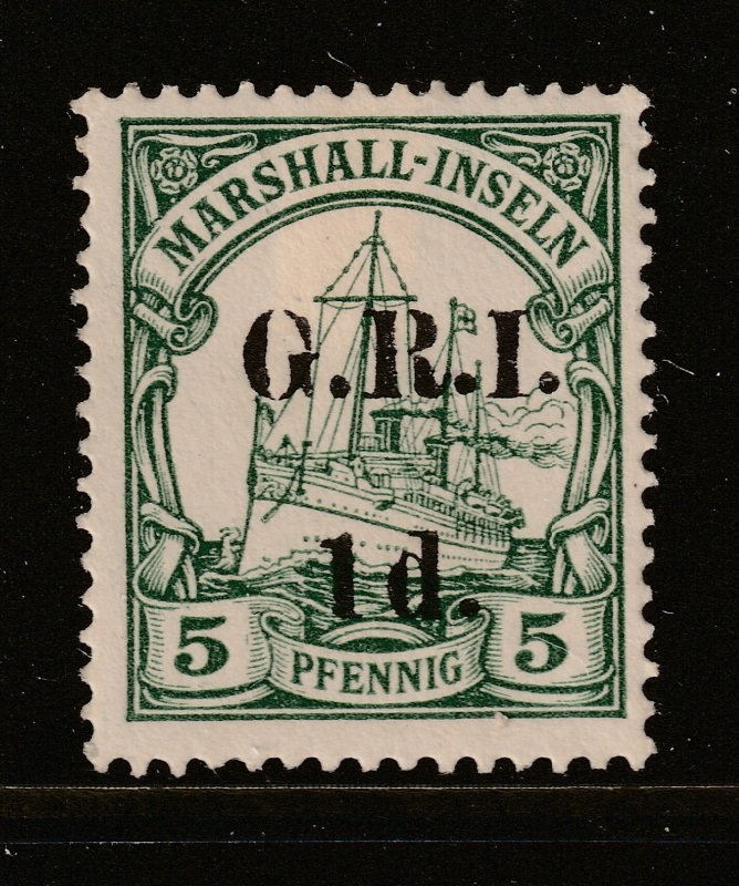 German Marshall Is a MH 5pf overprinted GRI 1d