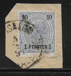 Austrian Offices in the Turkish Empire 23 1pi on 10kr Franz Josef Used (z1)